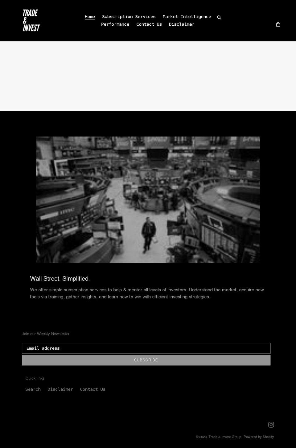 tradeandinvestgroup.com shopify website screenshot