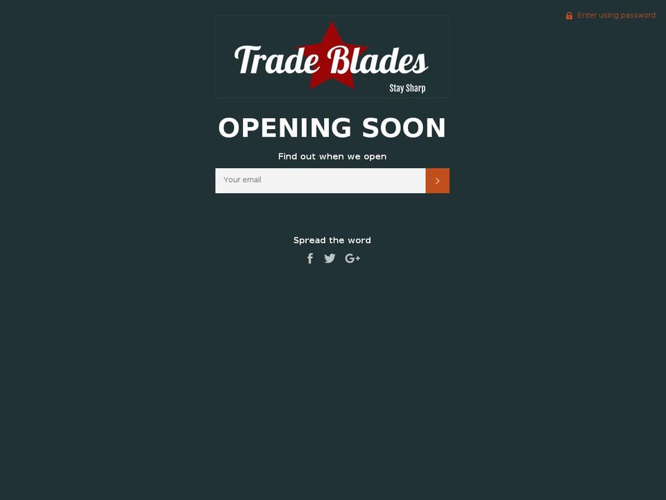 tradeblades.com shopify website screenshot