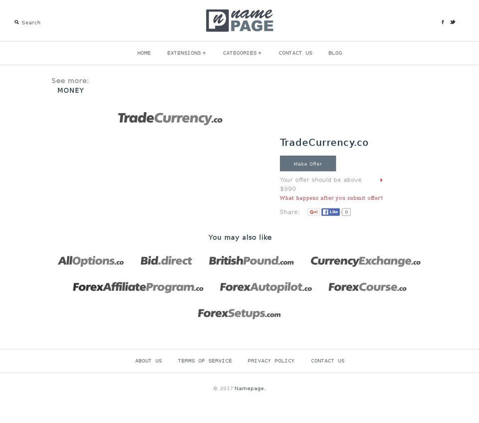 tradecurrency.co shopify website screenshot