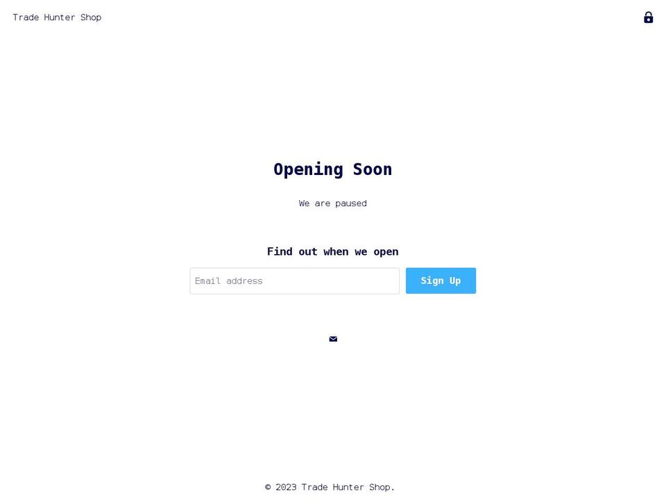 tradehuntershop.com shopify website screenshot