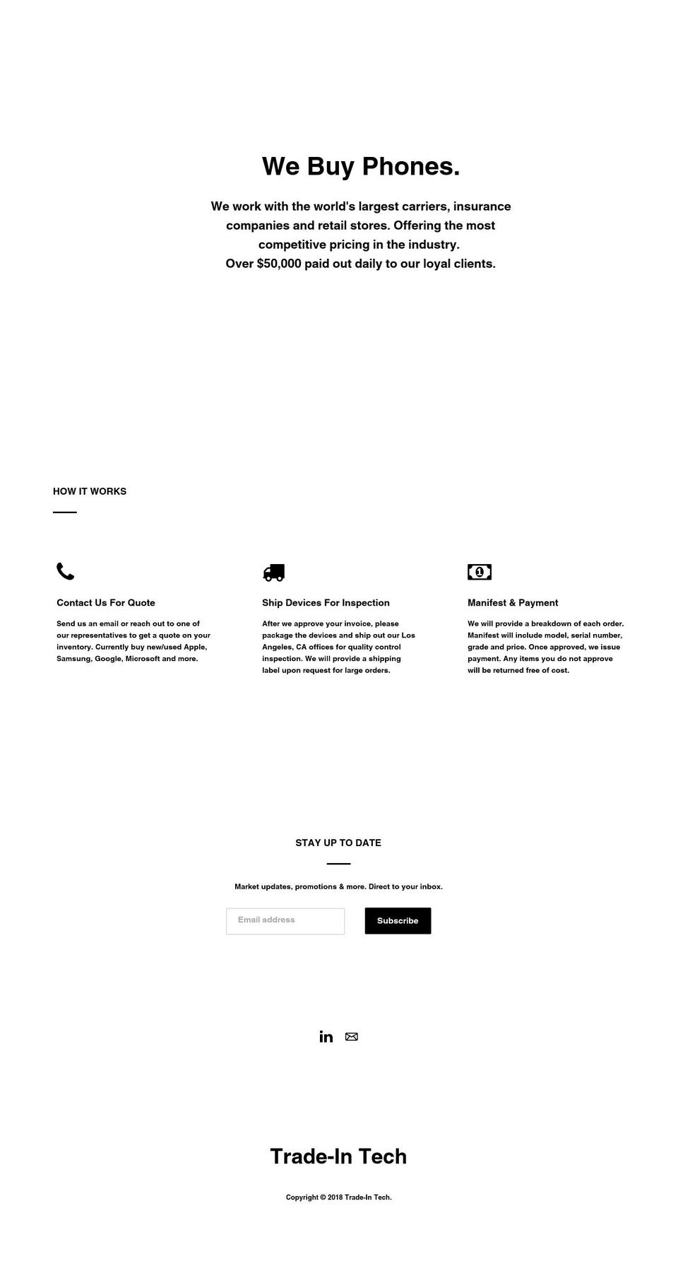 tradeintech.com — Shopify storefront screenshot