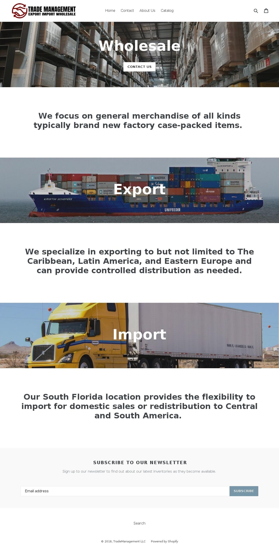 trademanagementfl.com shopify website screenshot