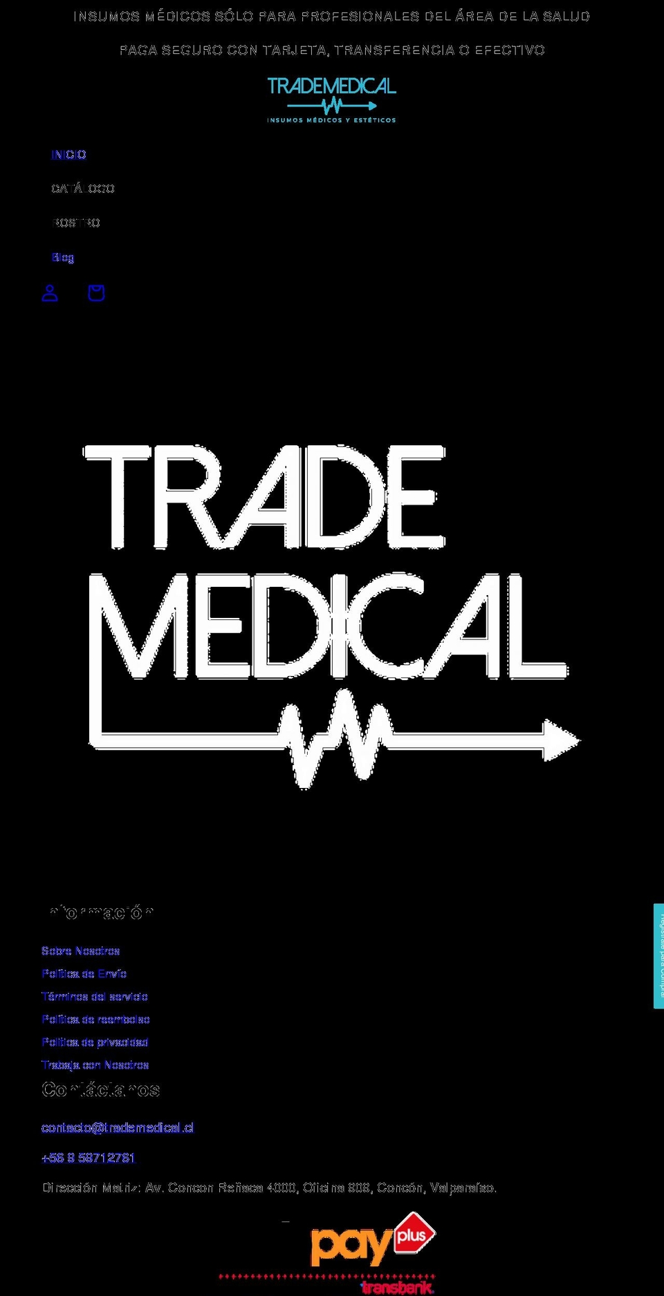 trademedical.cl shopify website screenshot