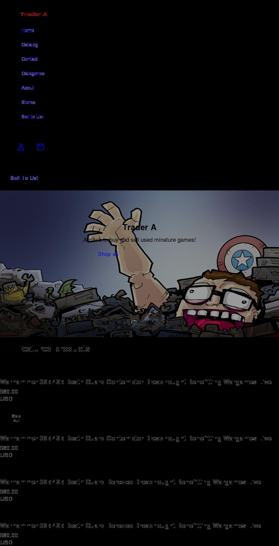 trader-a.com shopify website screenshot