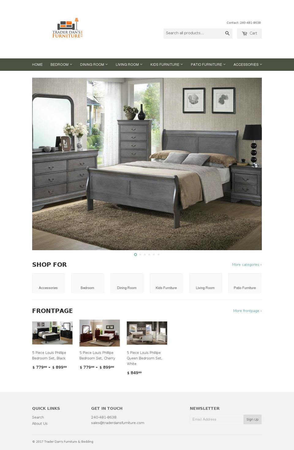 traderdansfurniture.com shopify website screenshot