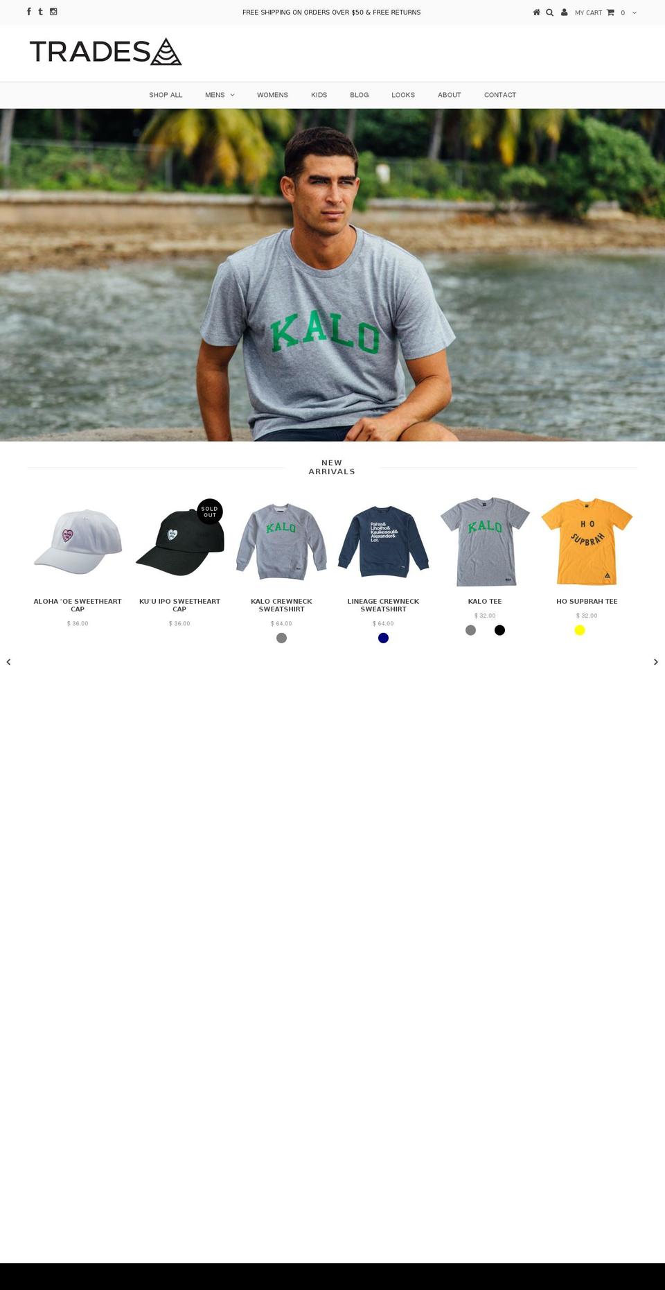 tradeshawaii.com shopify website screenshot