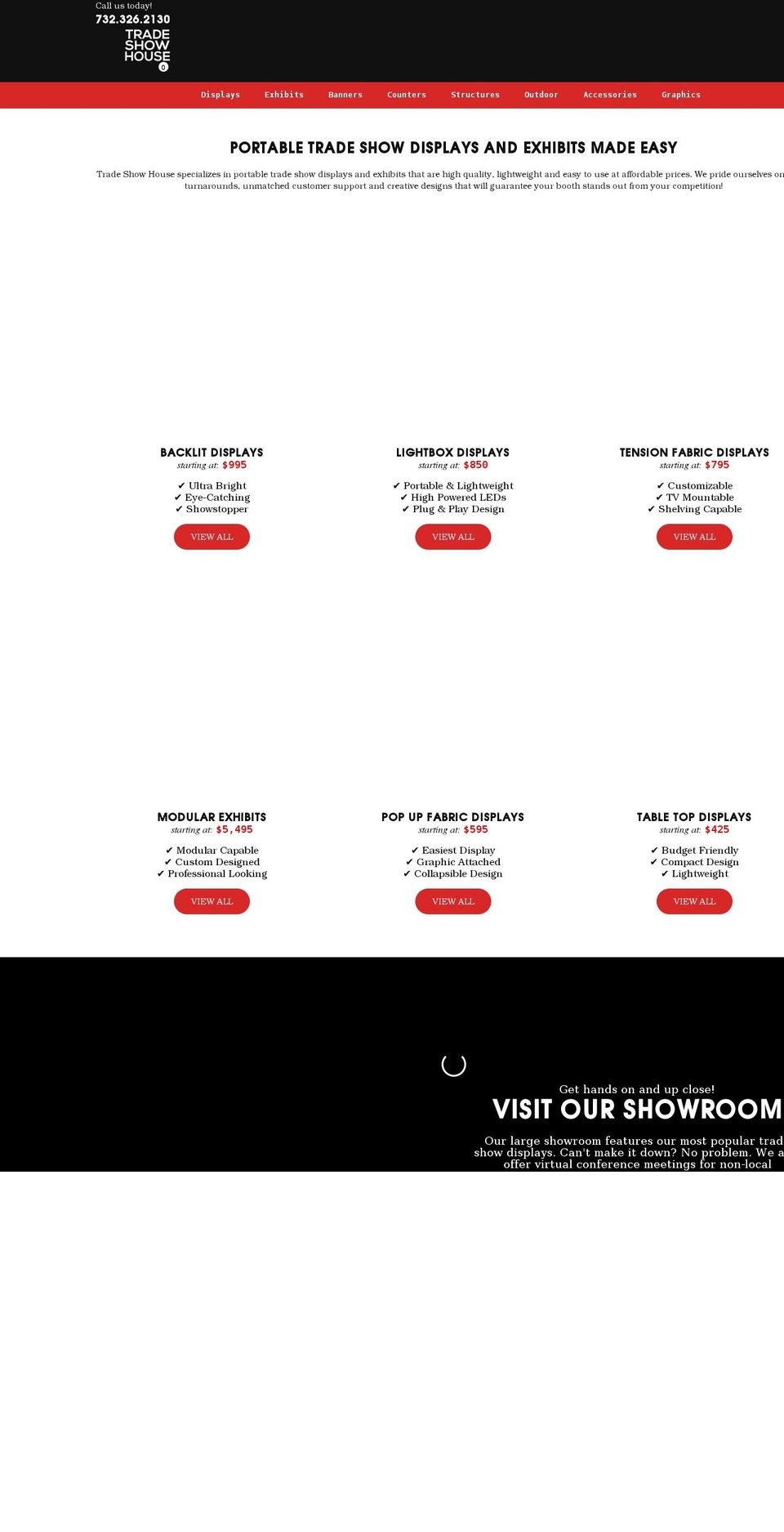 tradeshowhouse.net shopify website screenshot