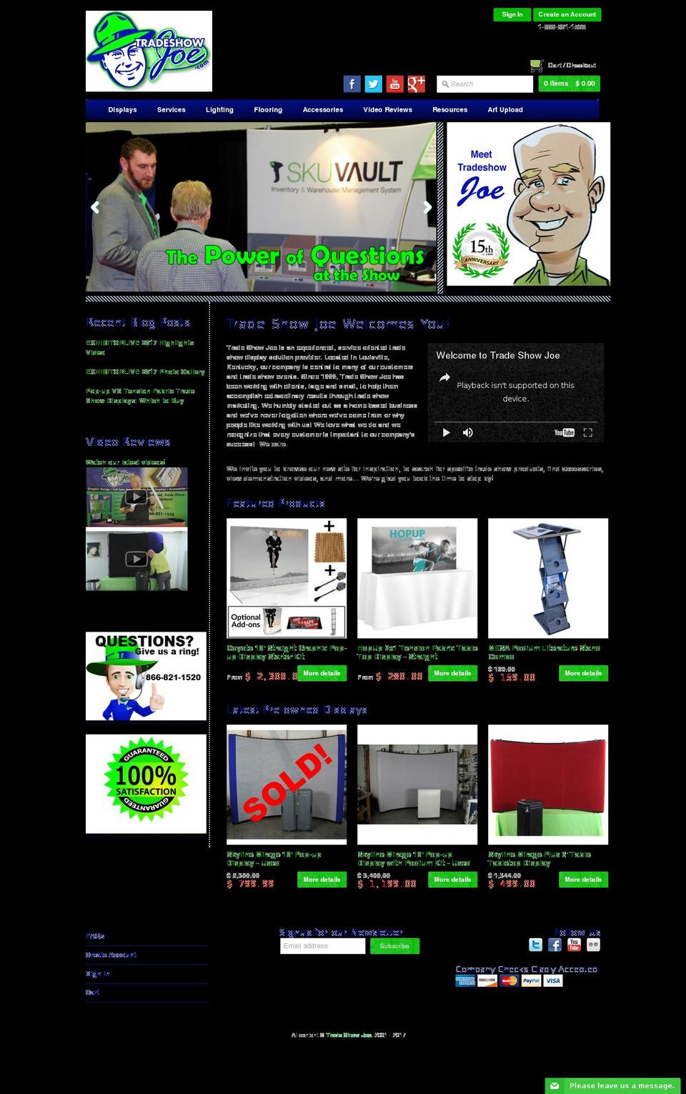 Expression Shopify theme site example tradeshowjoe.com