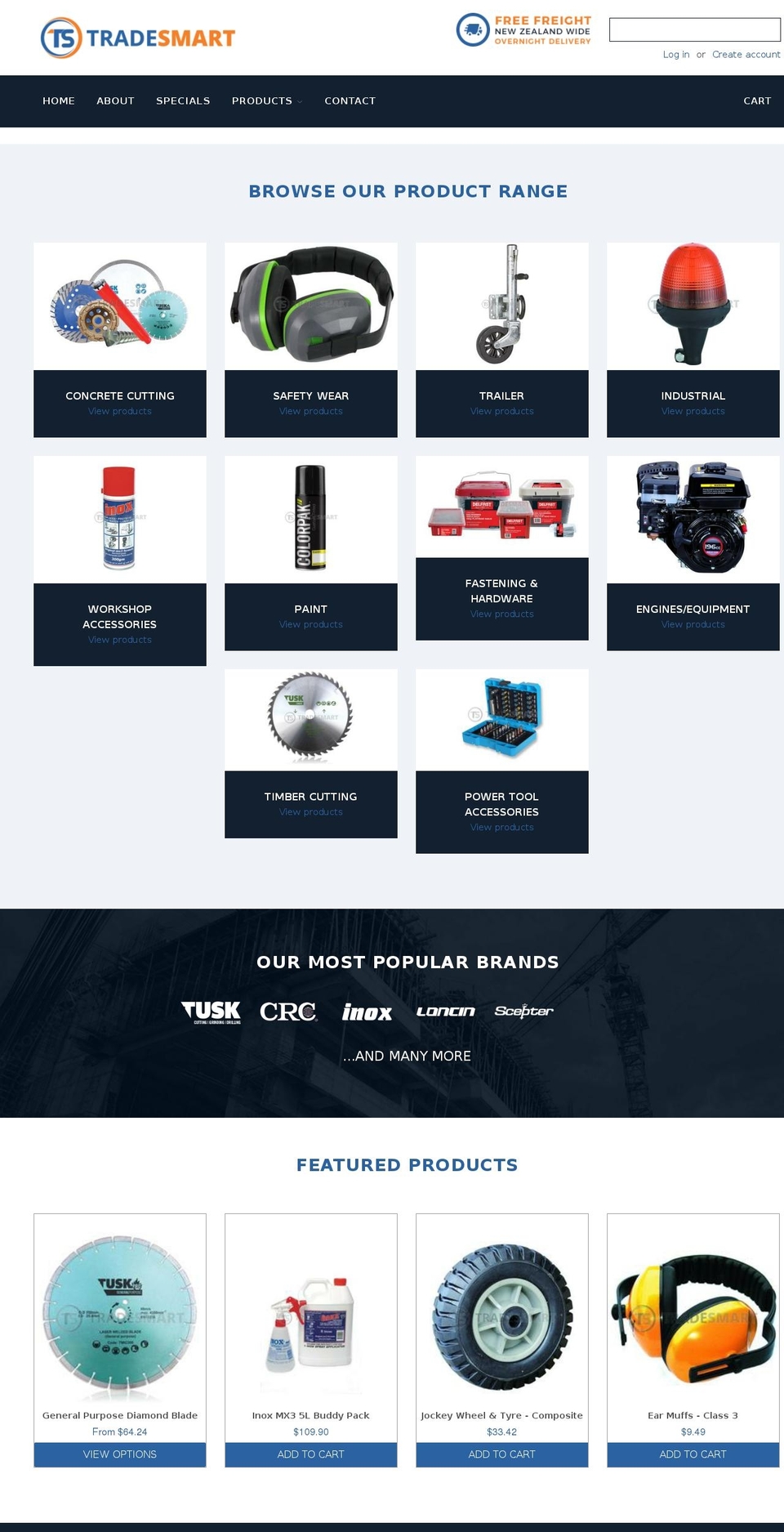 tradesmart.co.nz shopify website screenshot