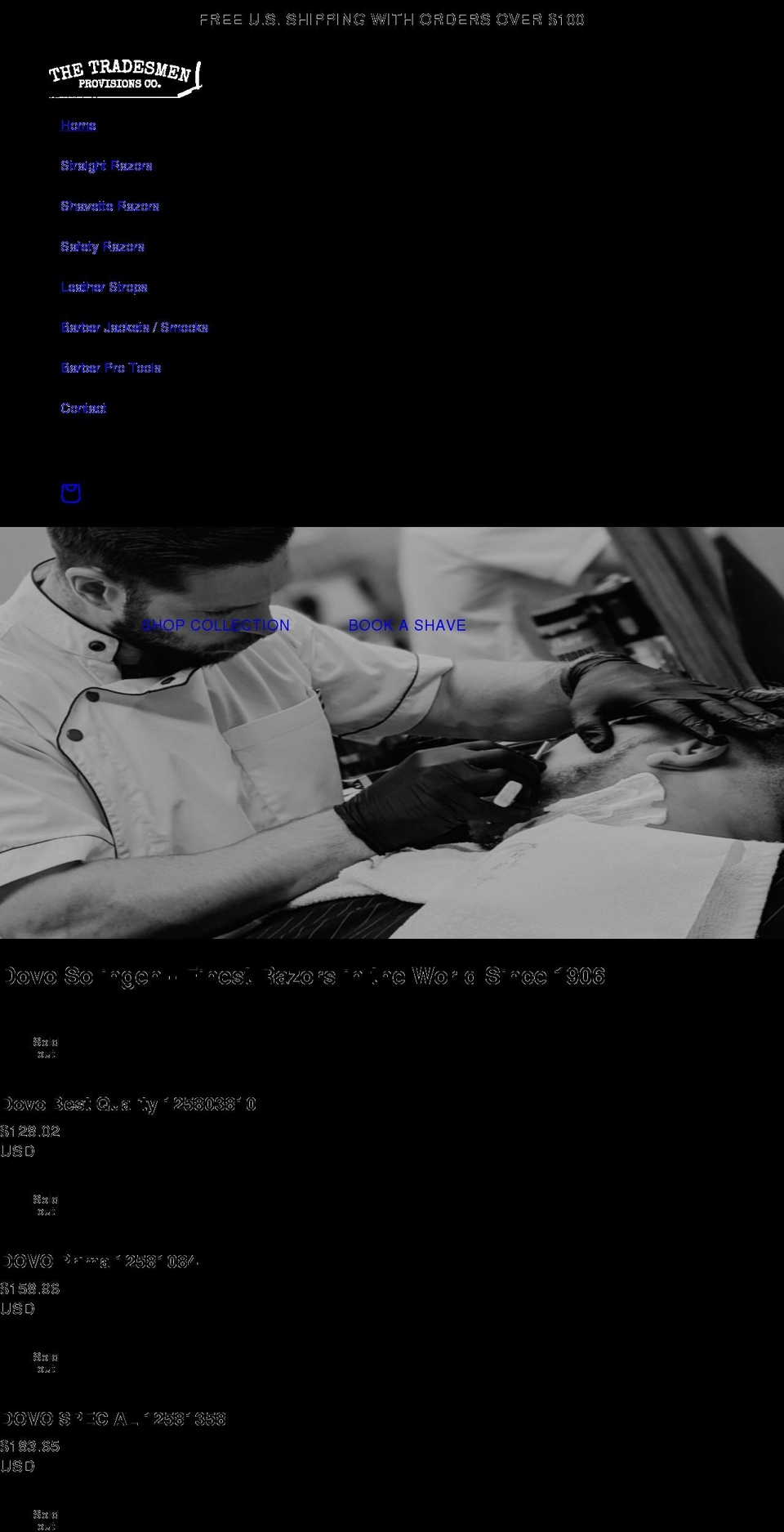 tradesmenprovisions.com shopify website screenshot
