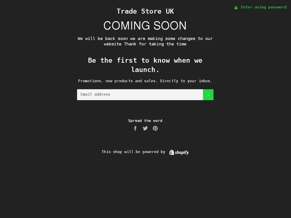 tradestoreuk.com shopify website screenshot