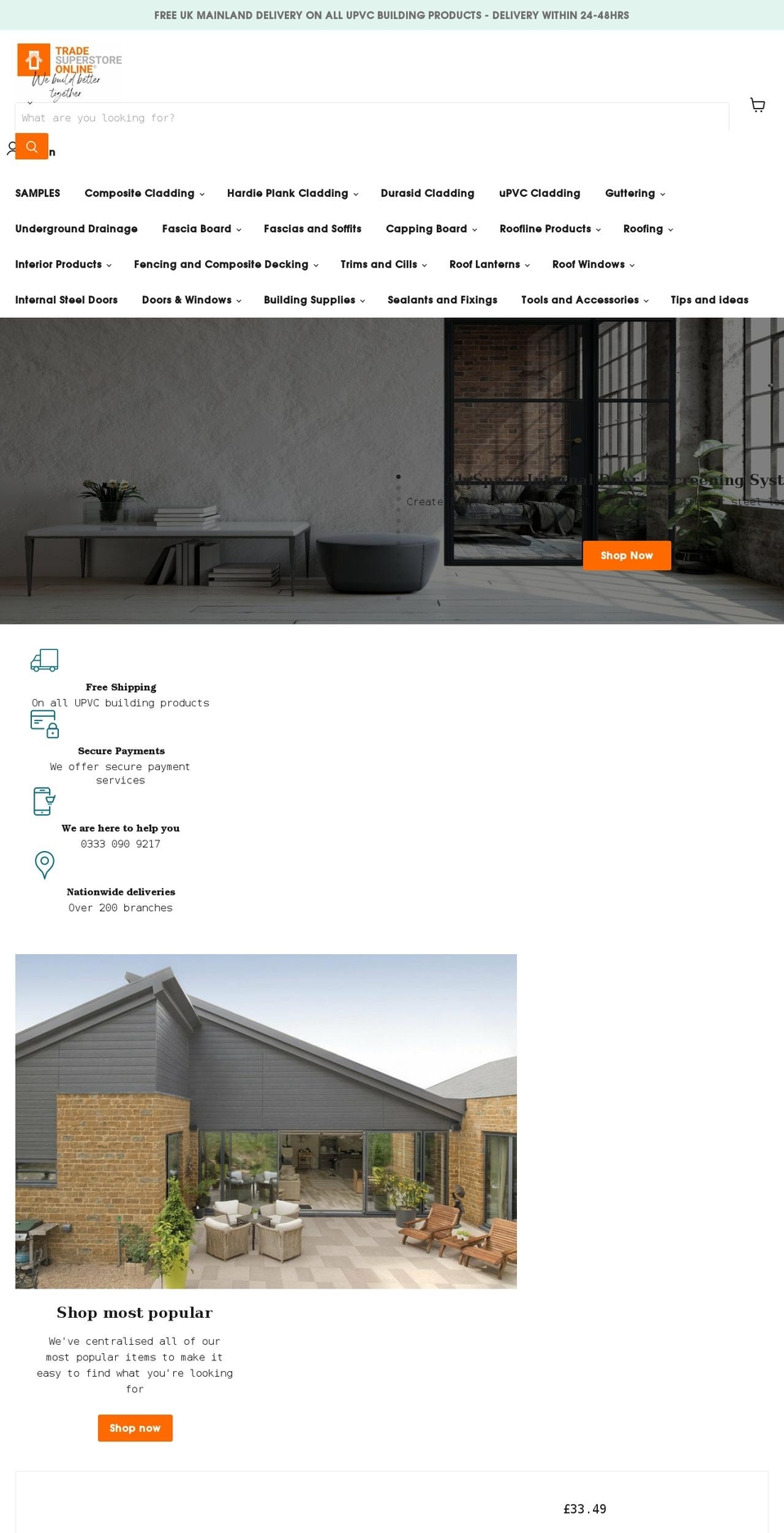 tradesuperstoreonline.co.uk shopify website screenshot