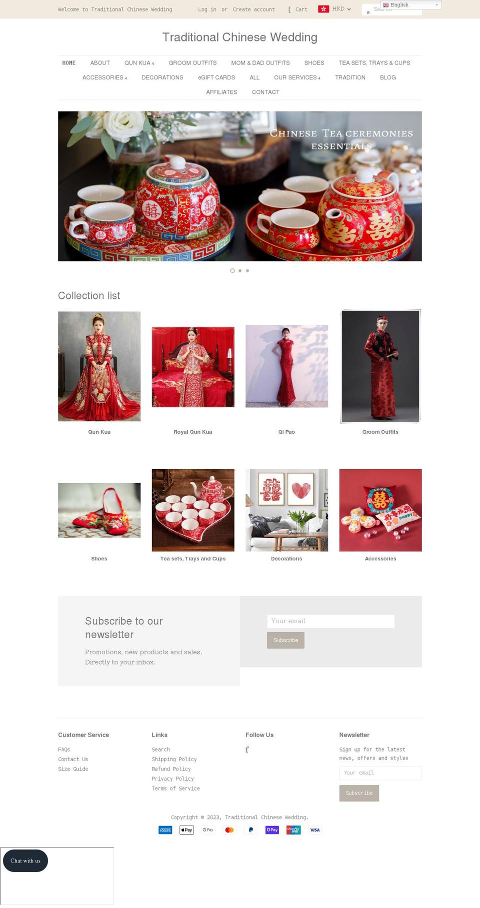 traditionalchinesewedding.com shopify website screenshot