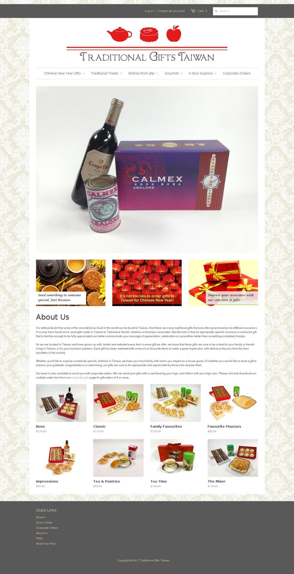traditionalgiftstaiwan.com shopify website screenshot