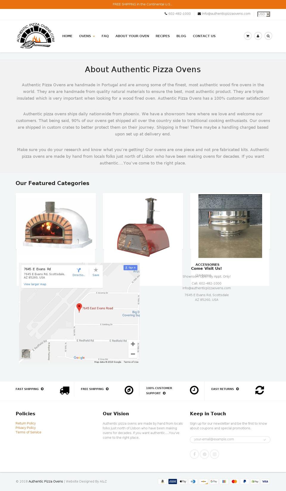 Authentic Pizza Ovens Shopify theme site example traditionalpizzaoven.com