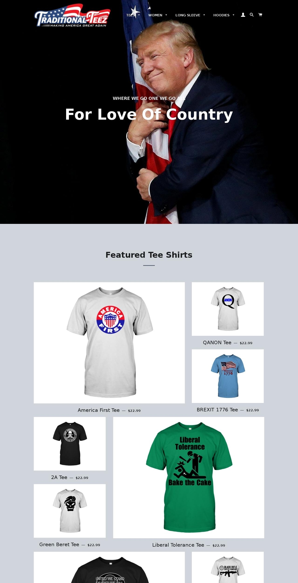traditionalteez.com — Shopify storefront screenshot