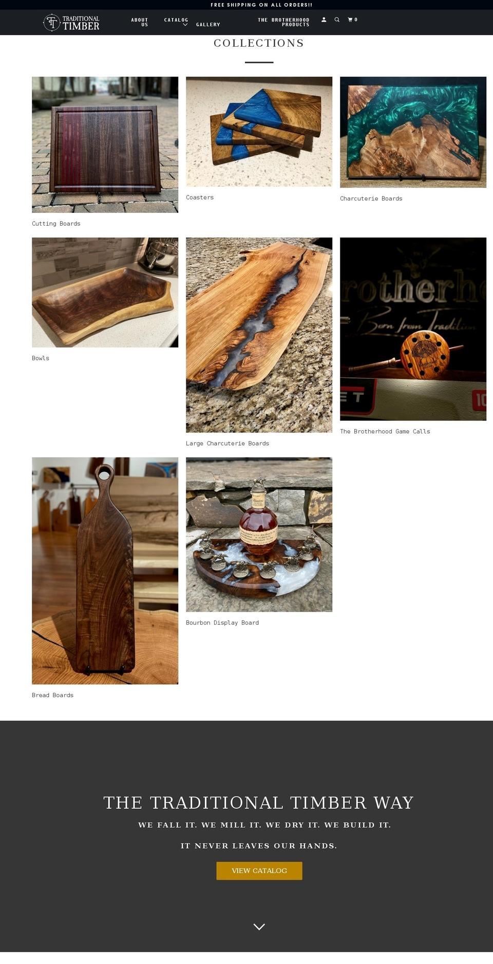 traditionaltimberllc.com shopify website screenshot