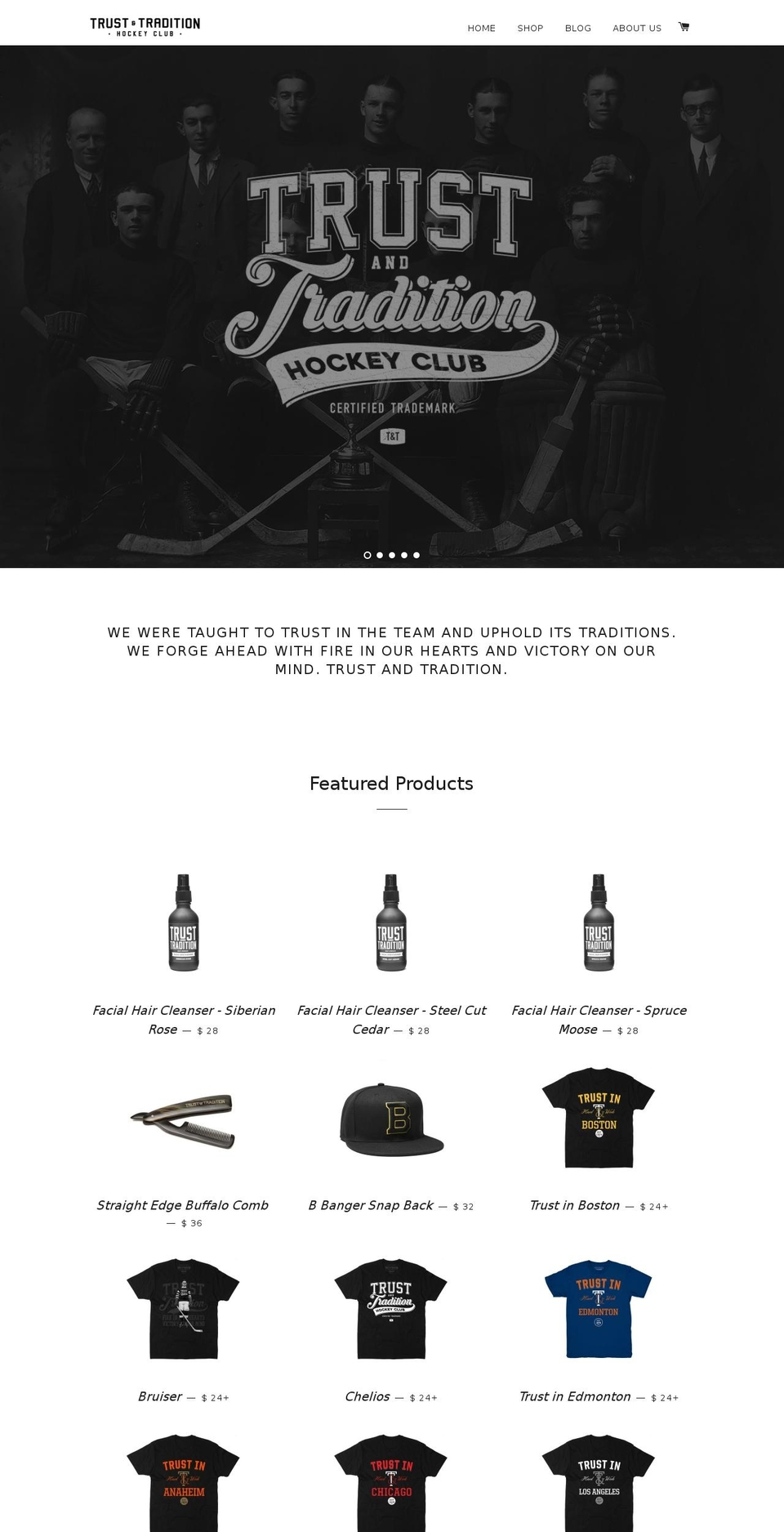 traditionhc.com shopify website screenshot