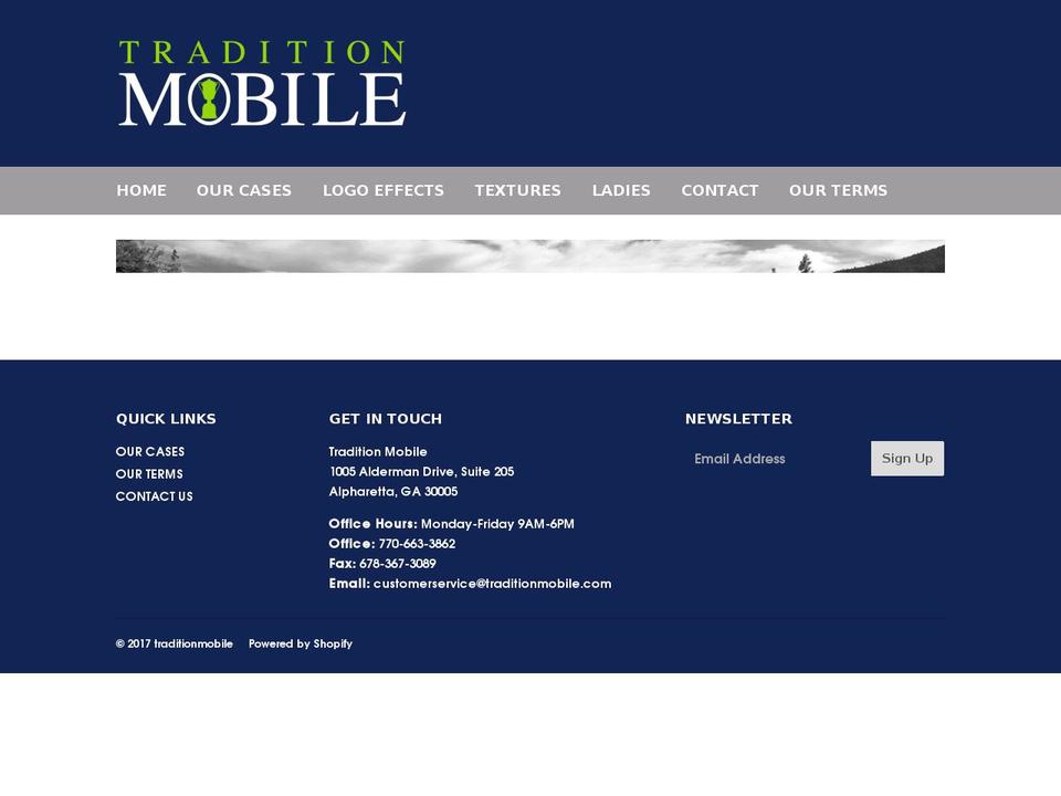 traditionmobile.com shopify website screenshot