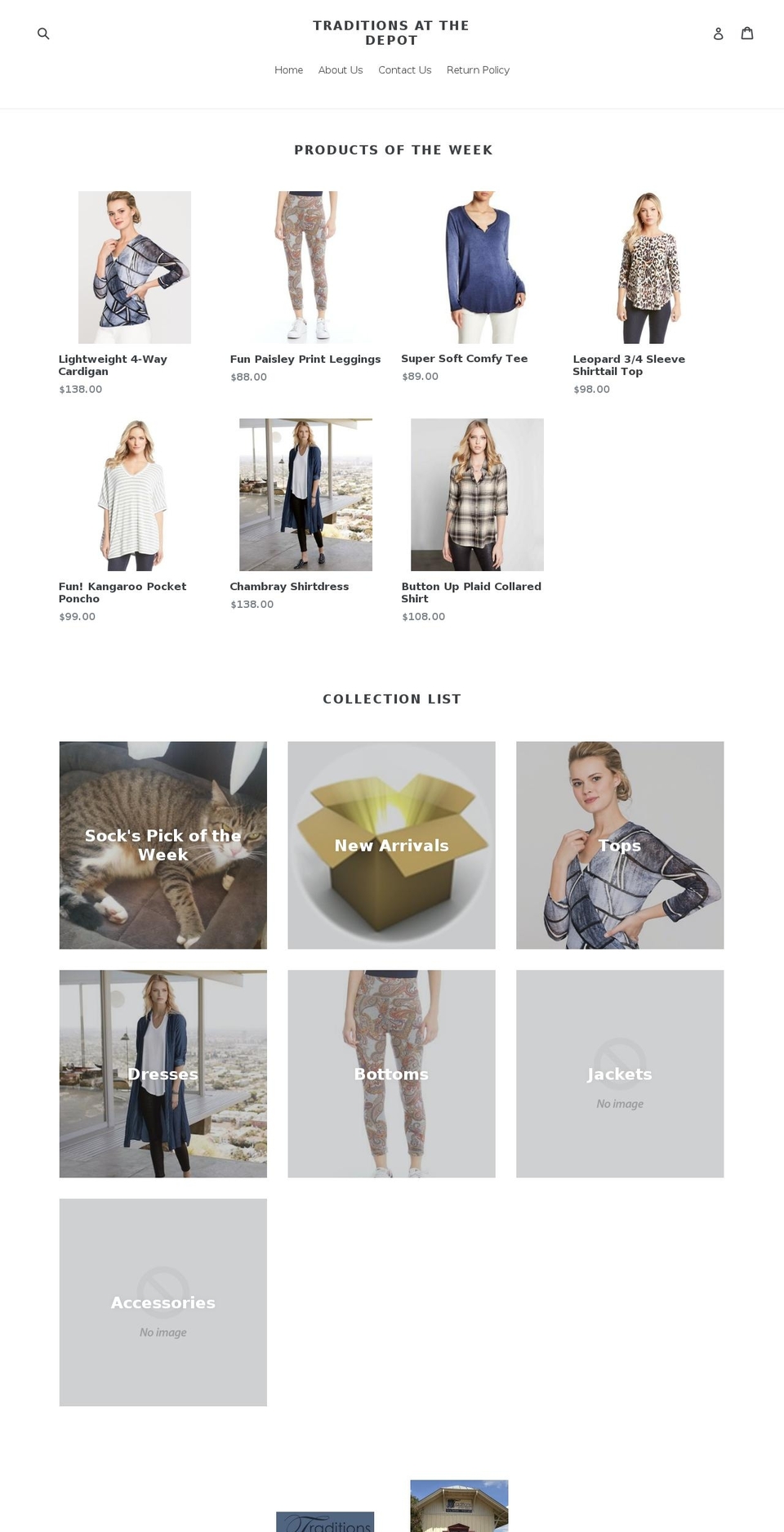 traditionsdepot.com shopify website screenshot