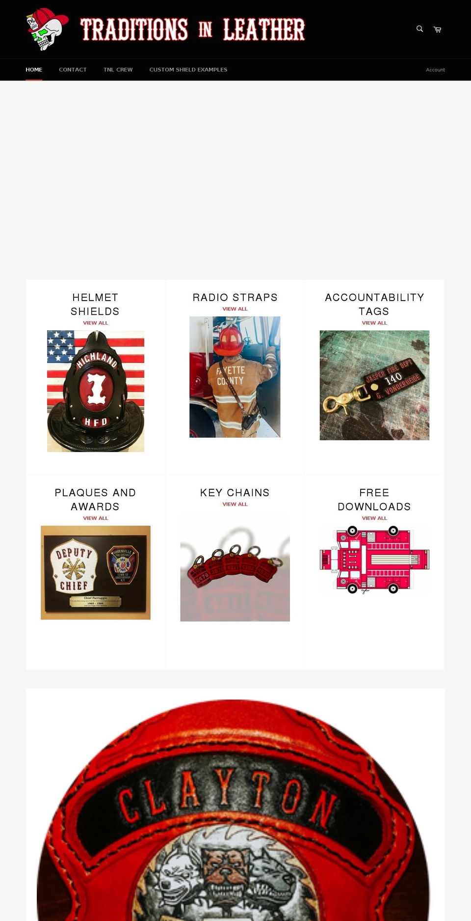 traditionsinleather.com shopify website screenshot