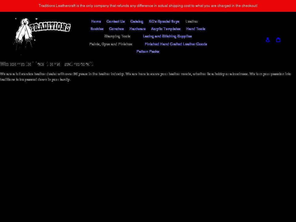 traditionsleathercraft.com shopify website screenshot