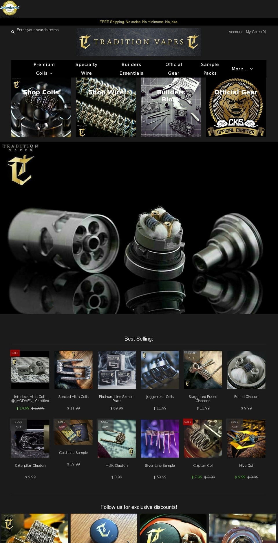traditionvapes.com shopify website screenshot