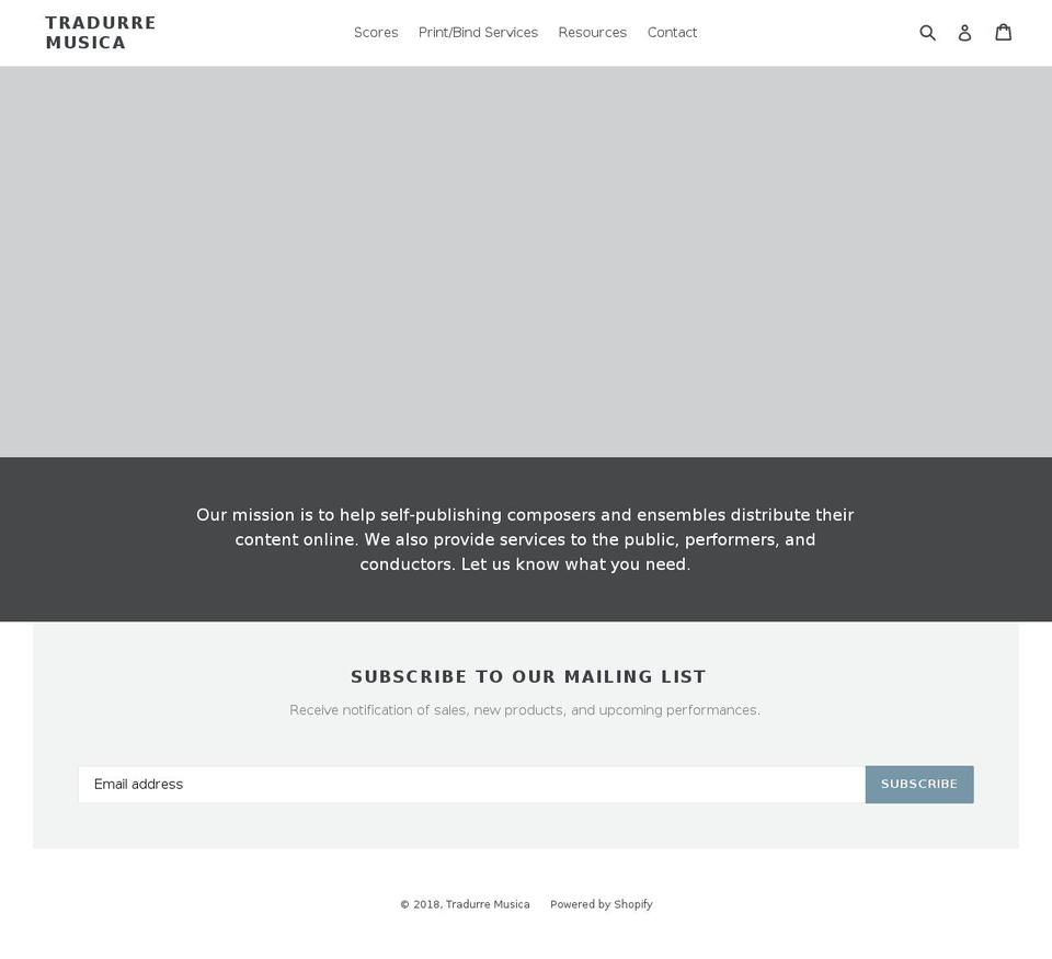 tradurremusica.com — Shopify storefront screenshot
