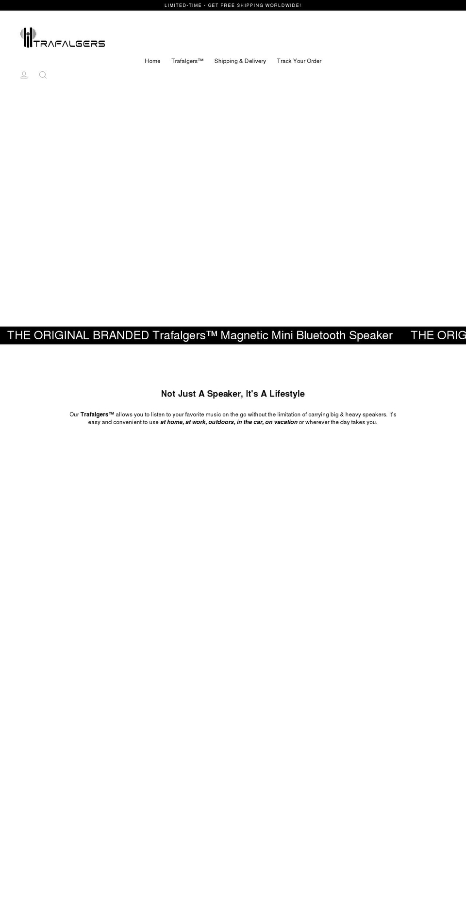 trafalgers.com shopify website screenshot