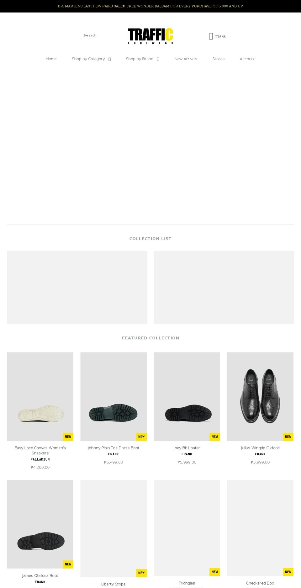 trafficfootwear.com.ph shopify website screenshot