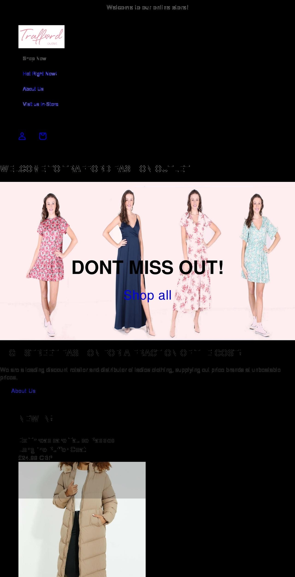 traffordknitwear.co.uk shopify website screenshot