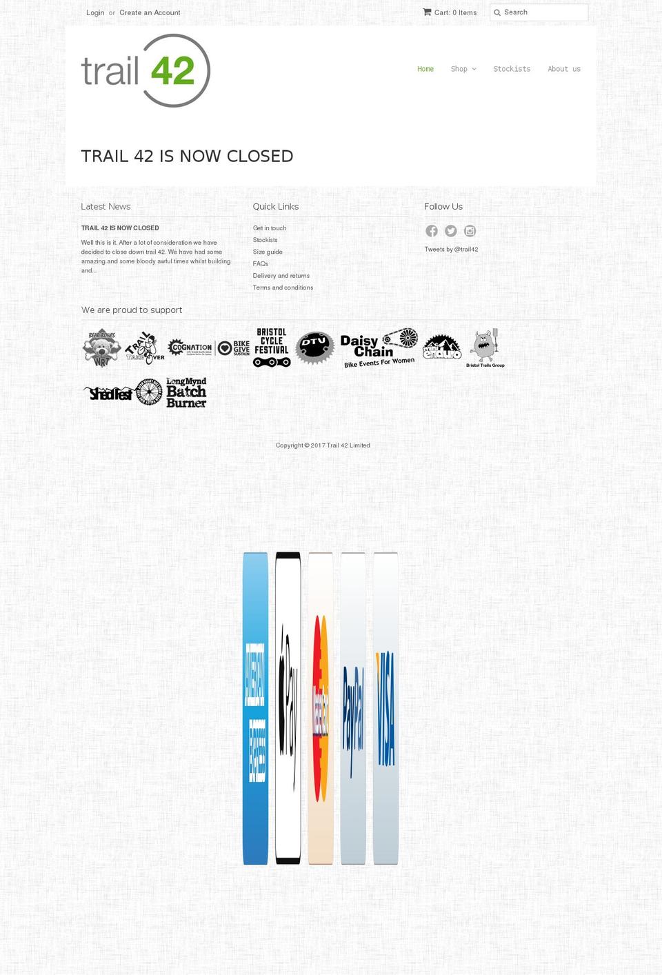 trail42.com shopify website screenshot
