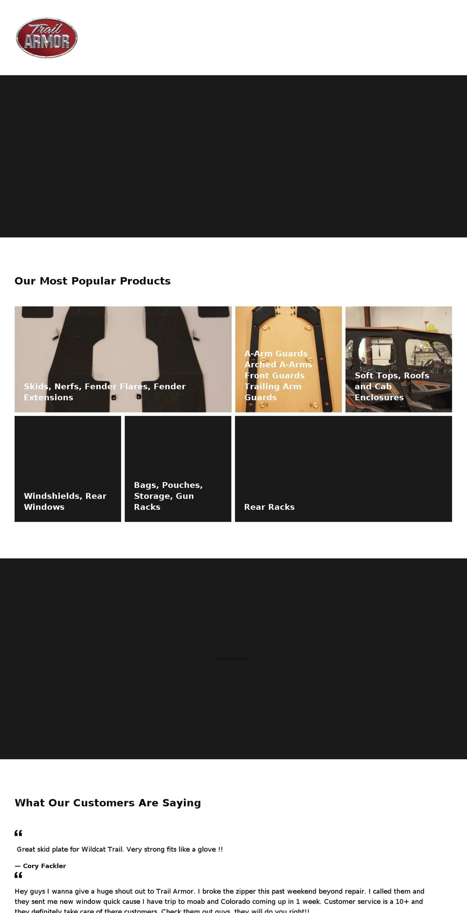 trailarmor.com — Shopify storefront screenshot