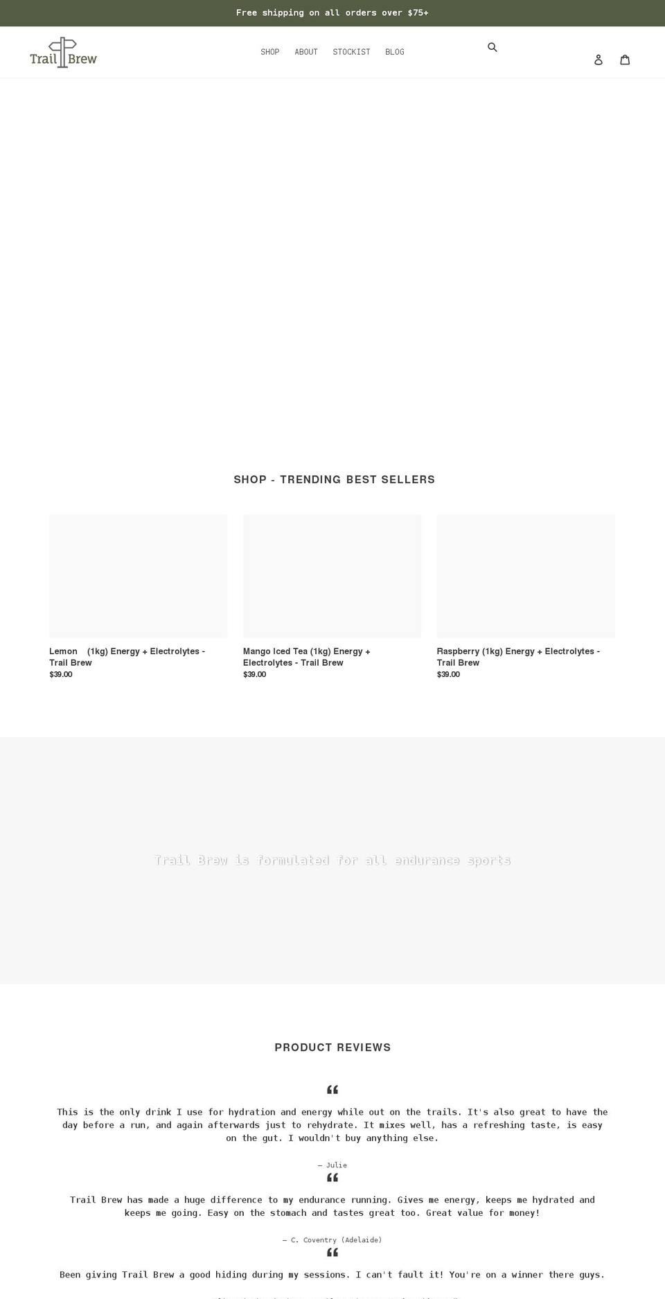 trailbrew.com shopify website screenshot