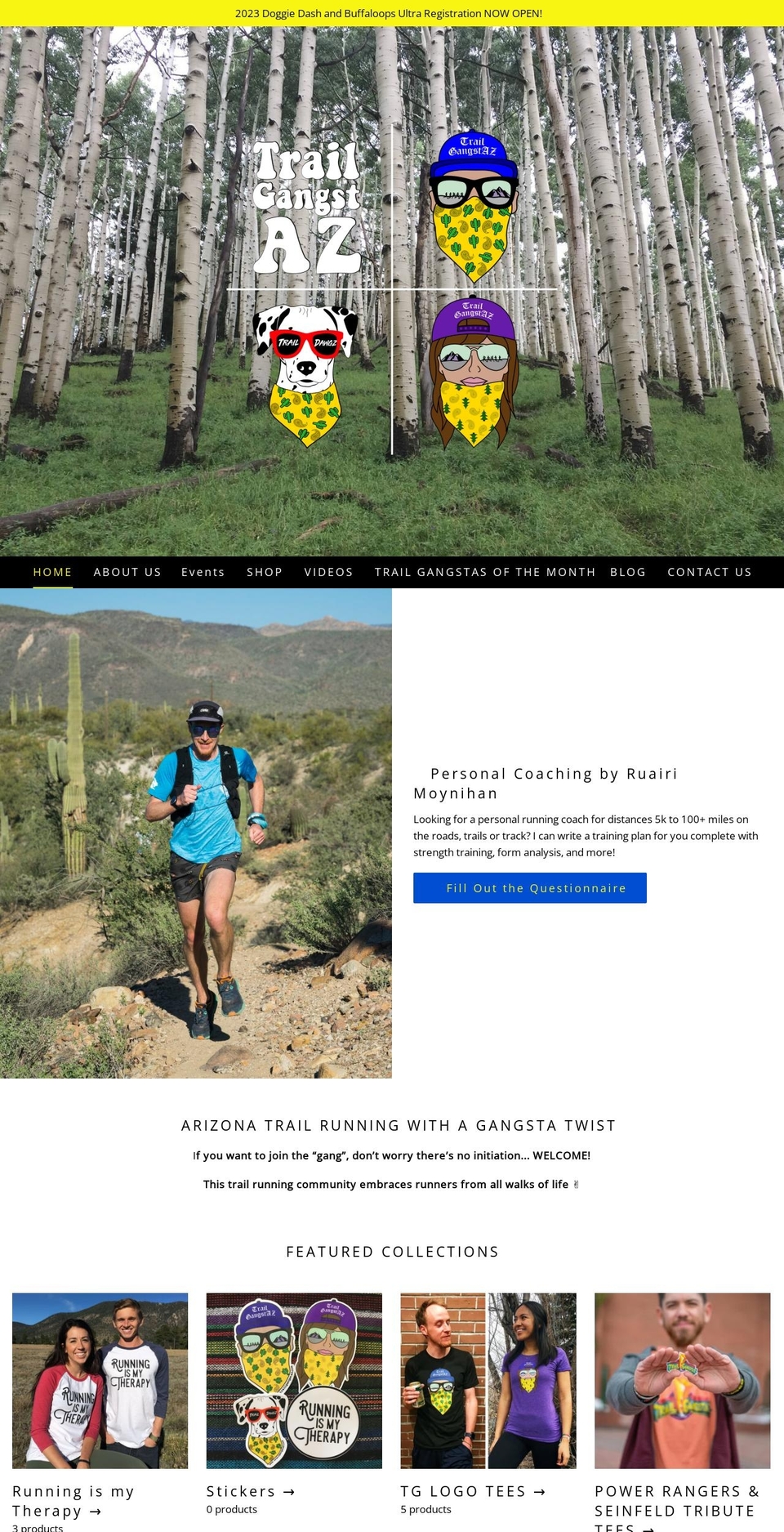 trailgangstaz.com — Shopify storefront screenshot
