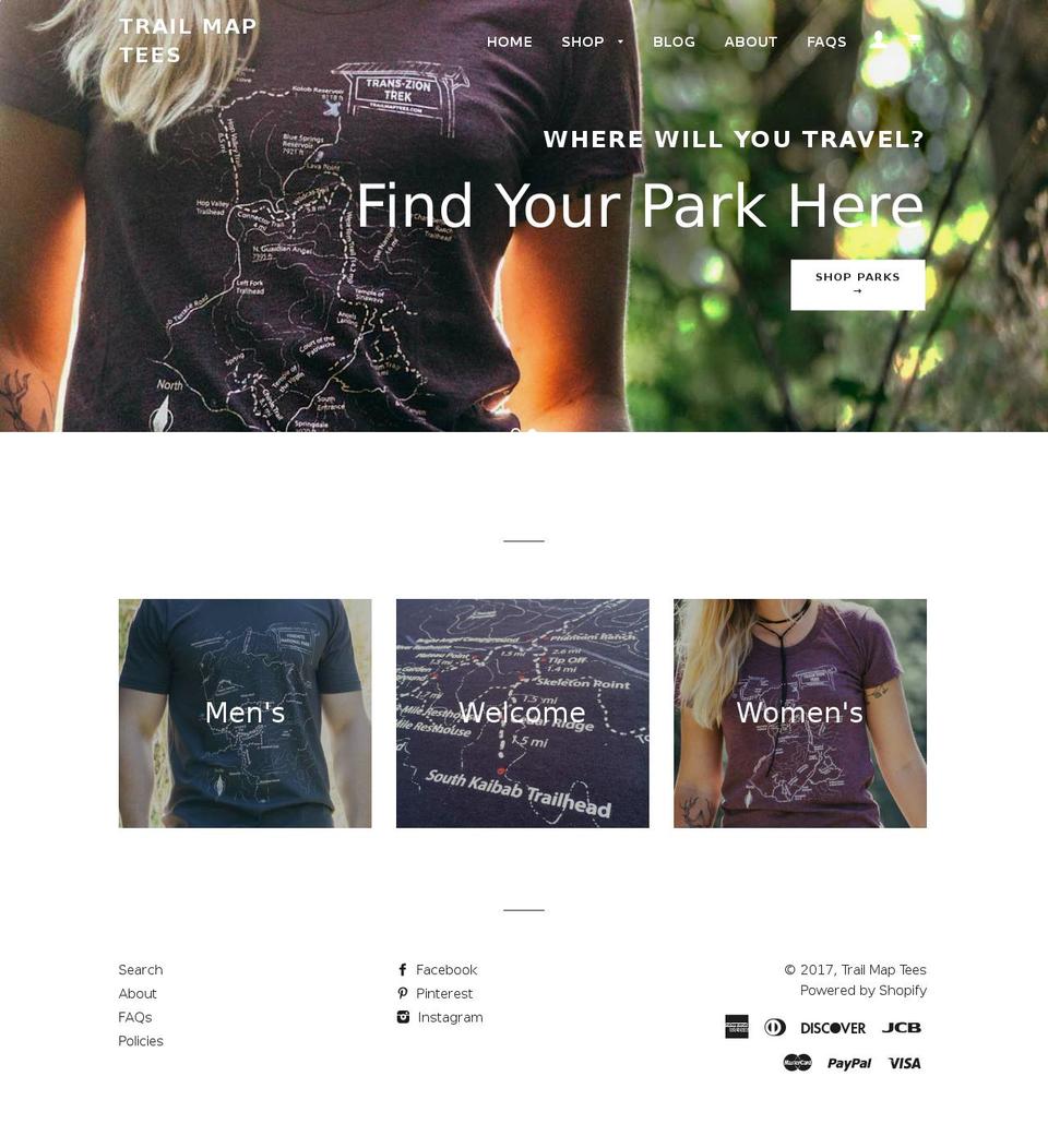 trailmaptees.com shopify website screenshot