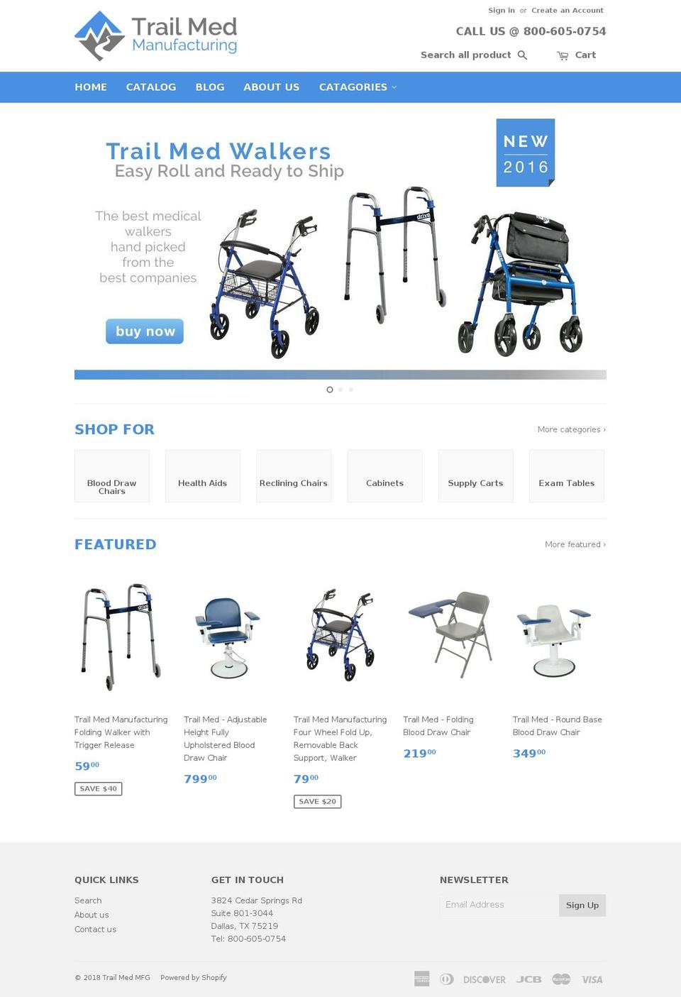trailmedmfg.com shopify website screenshot