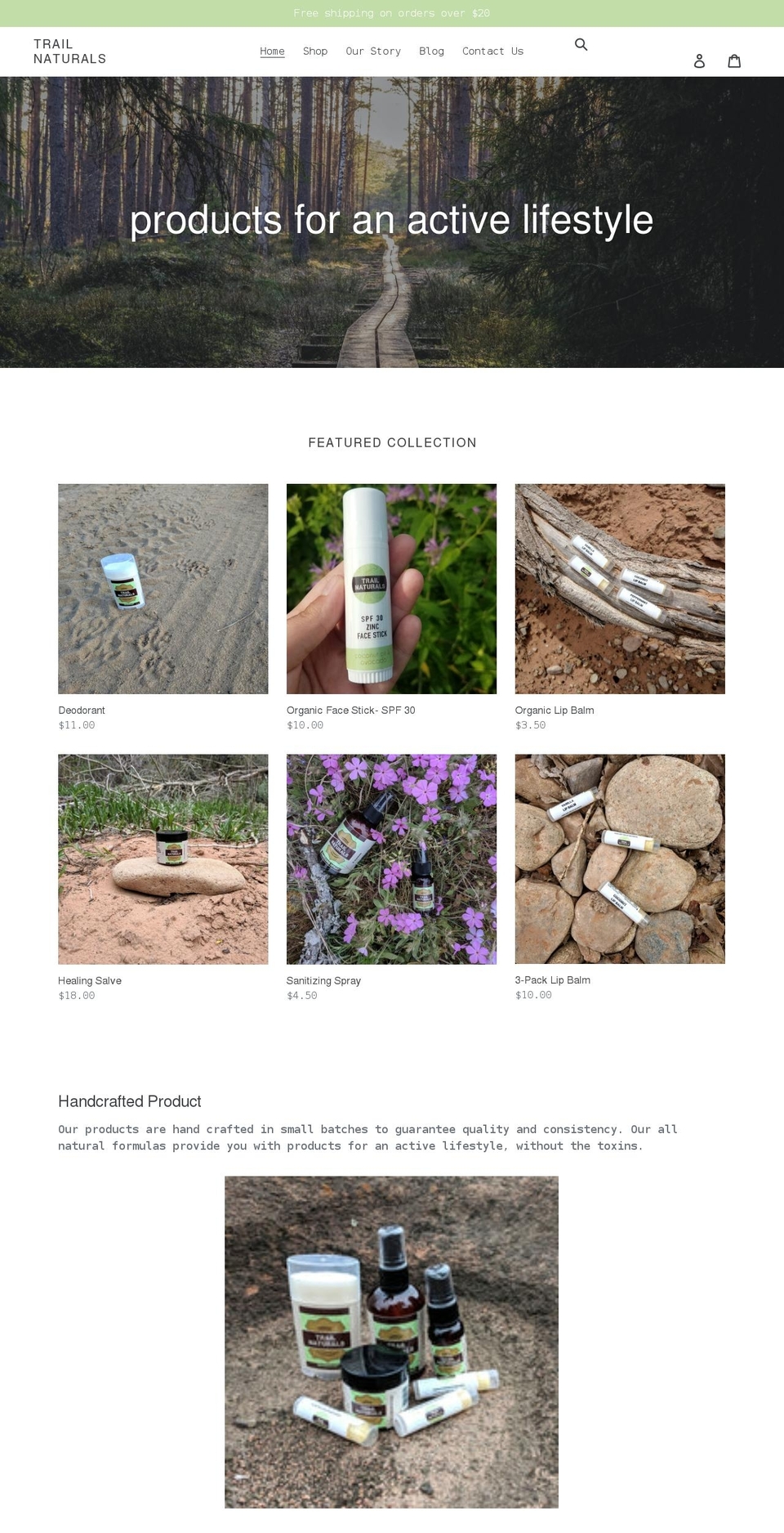 trailnaturals.com shopify website screenshot