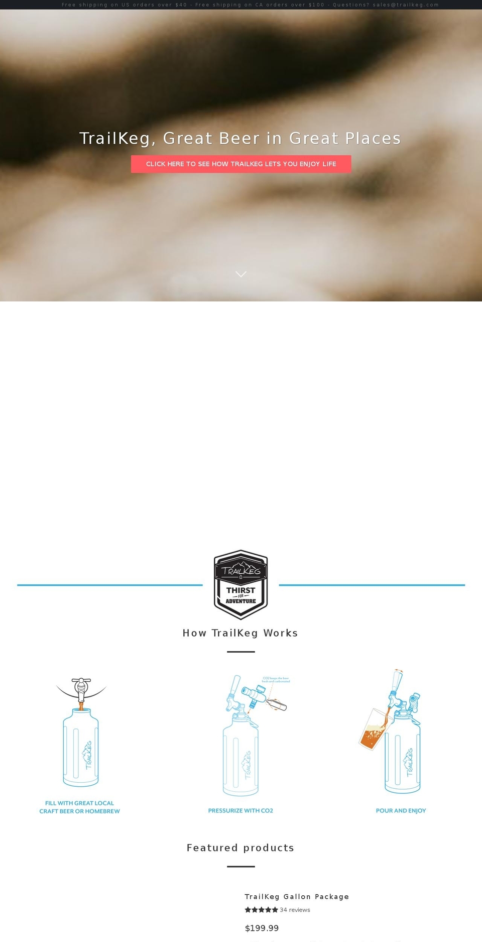 trailpint.com — Shopify storefront screenshot