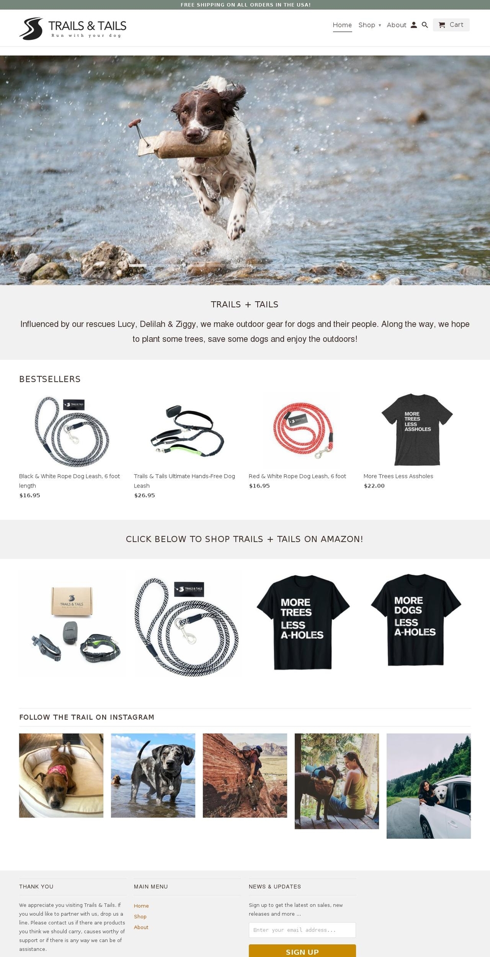 trailsandtails.com shopify website screenshot