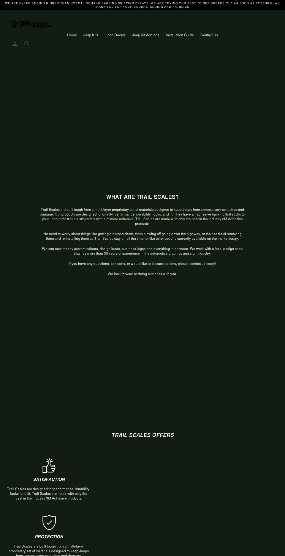 trailscalez.com — Shopify storefront screenshot