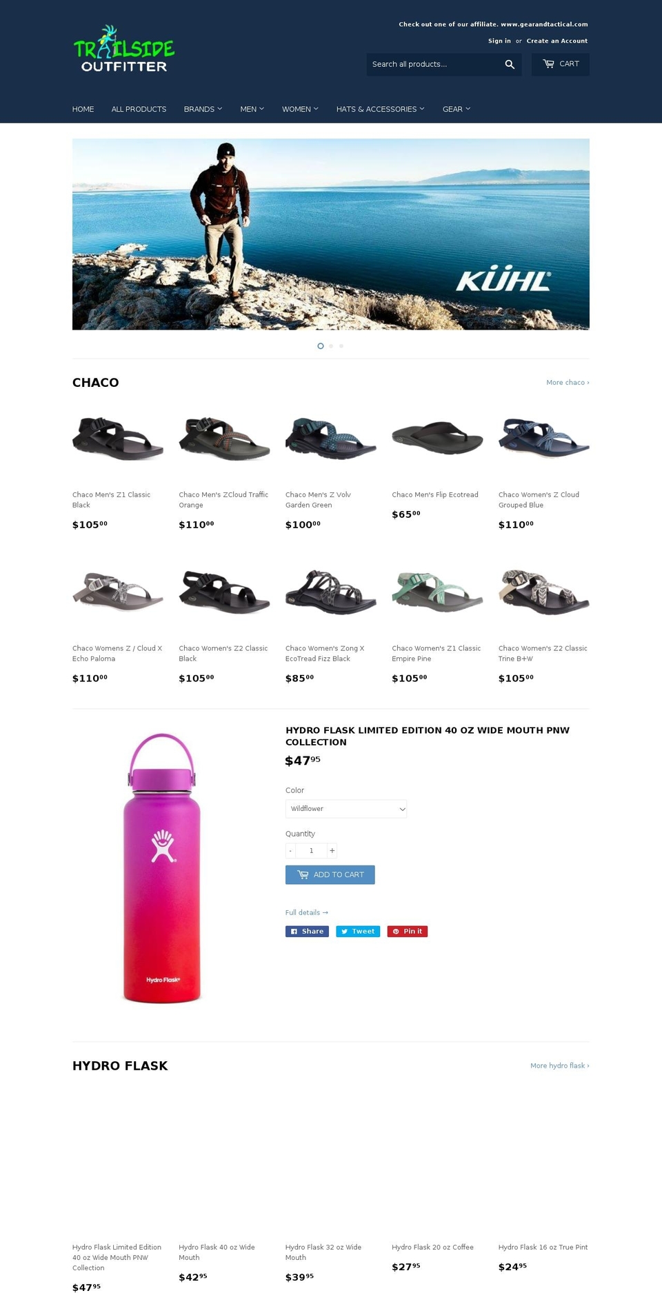 trailsideoutfitters.com — Shopify storefront screenshot