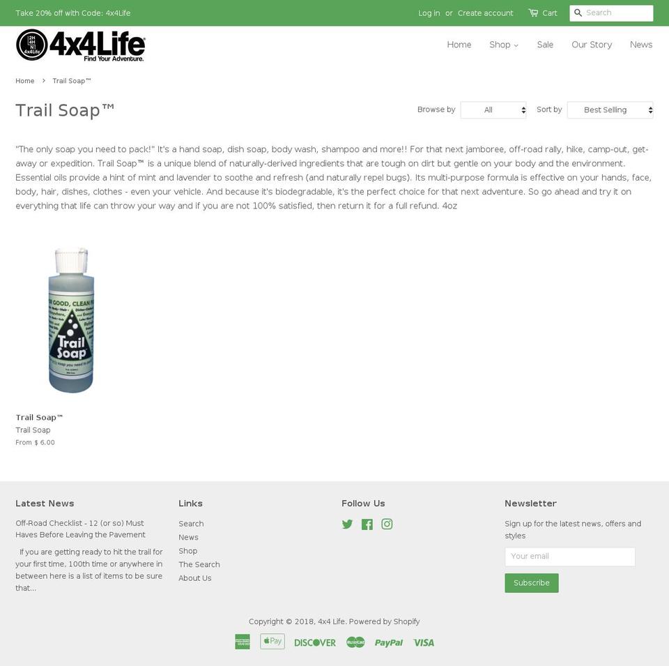 trailsoap.com — Shopify storefront screenshot
