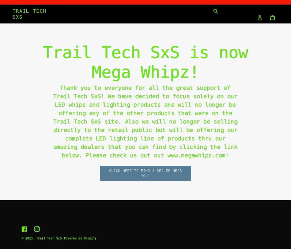 trailtechsxs.com shopify website screenshot
