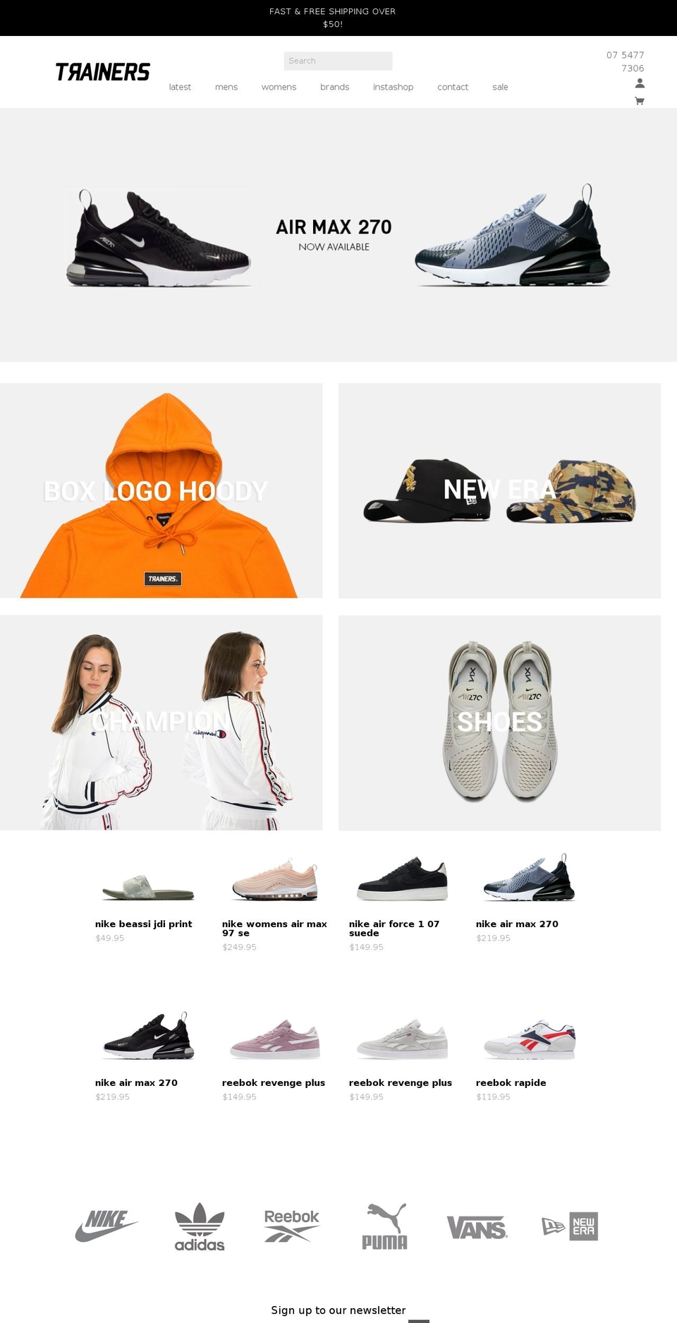Jaboo 2018 Shopify theme site example trainers-store.com.au