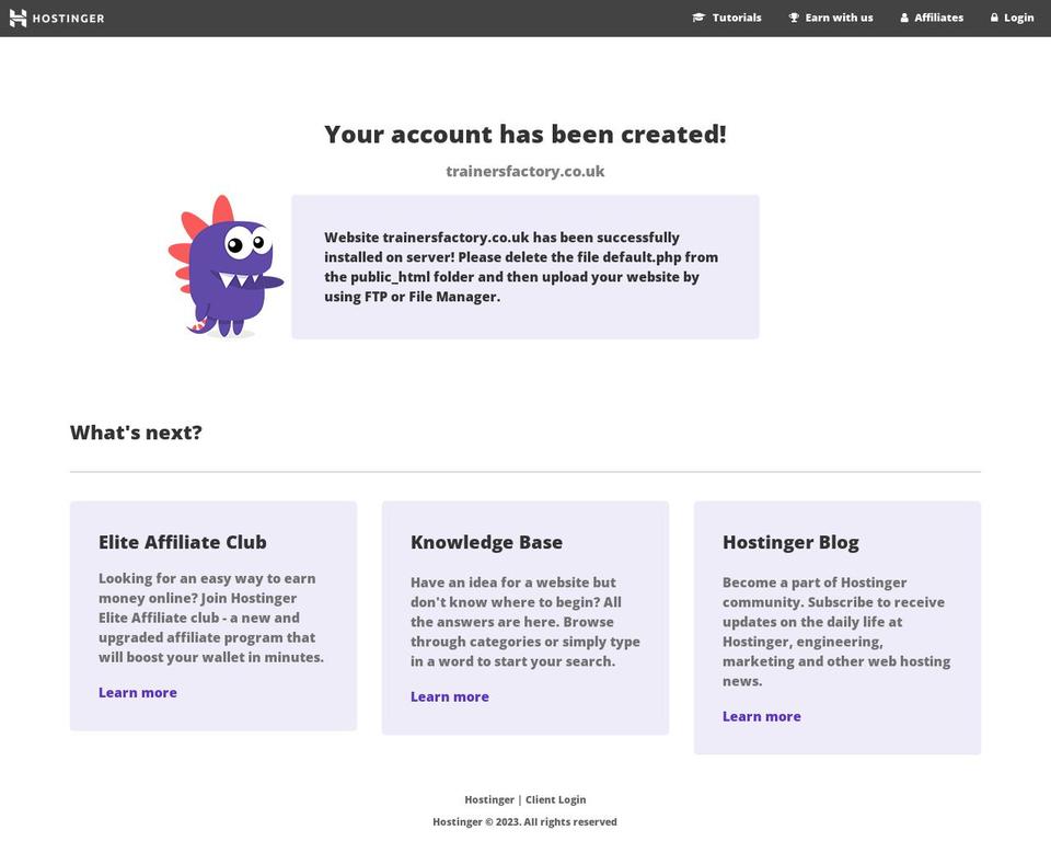 trainersfactory.co.uk shopify website screenshot