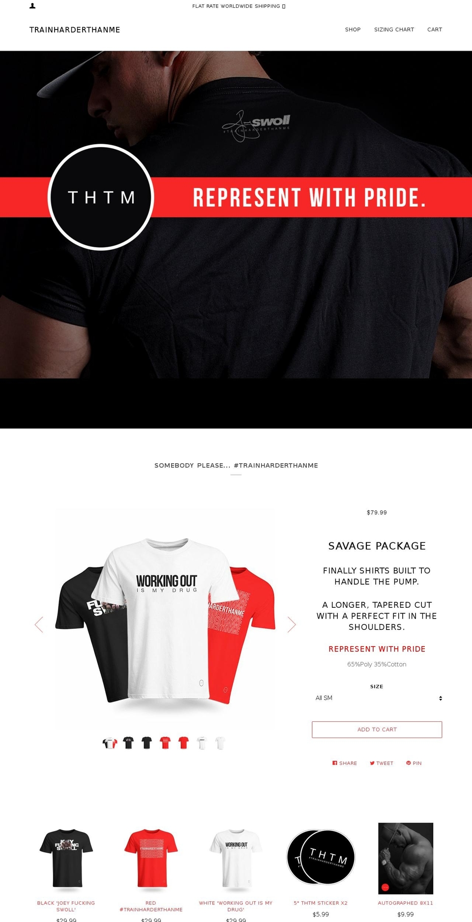 trainharderthanme.com shopify website screenshot