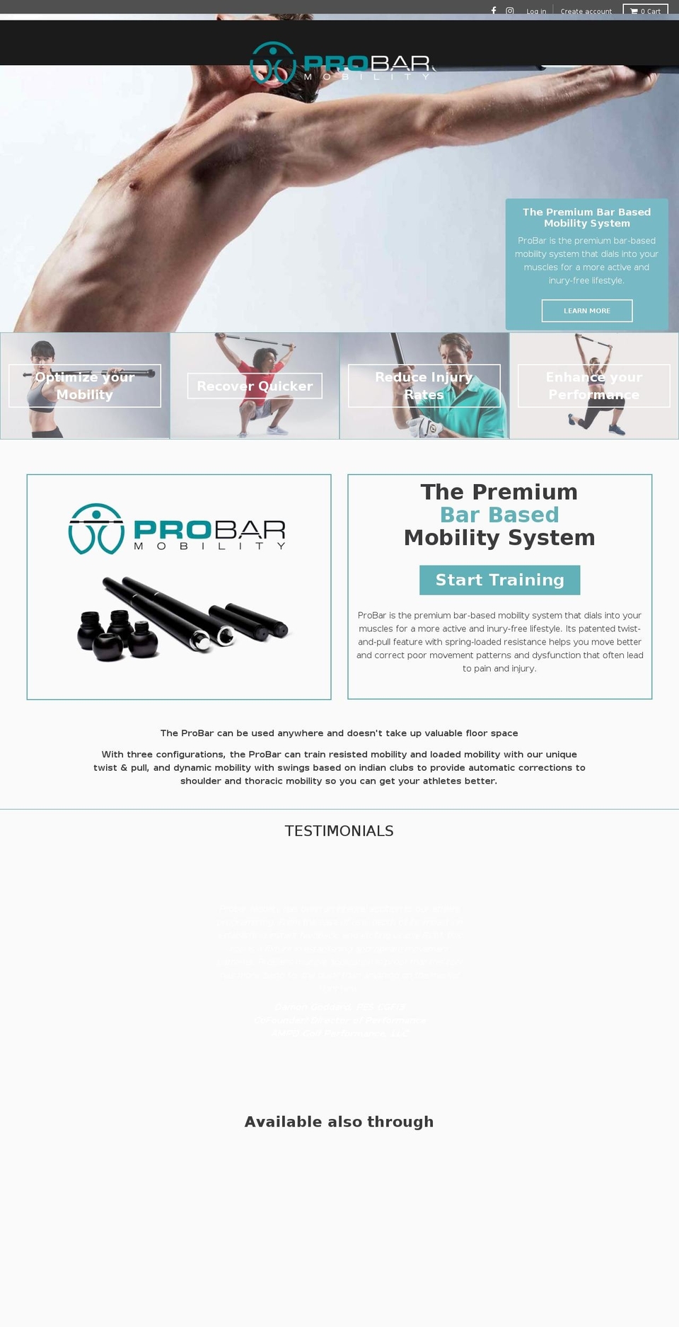 trainingmobility.com — Shopify storefront screenshot