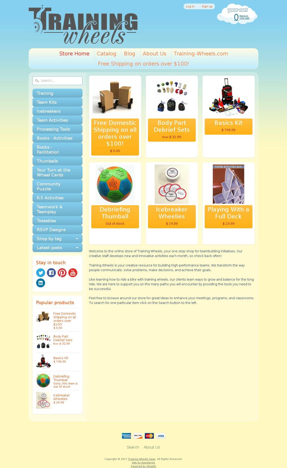 trainingwheelsgear.com shopify website screenshot