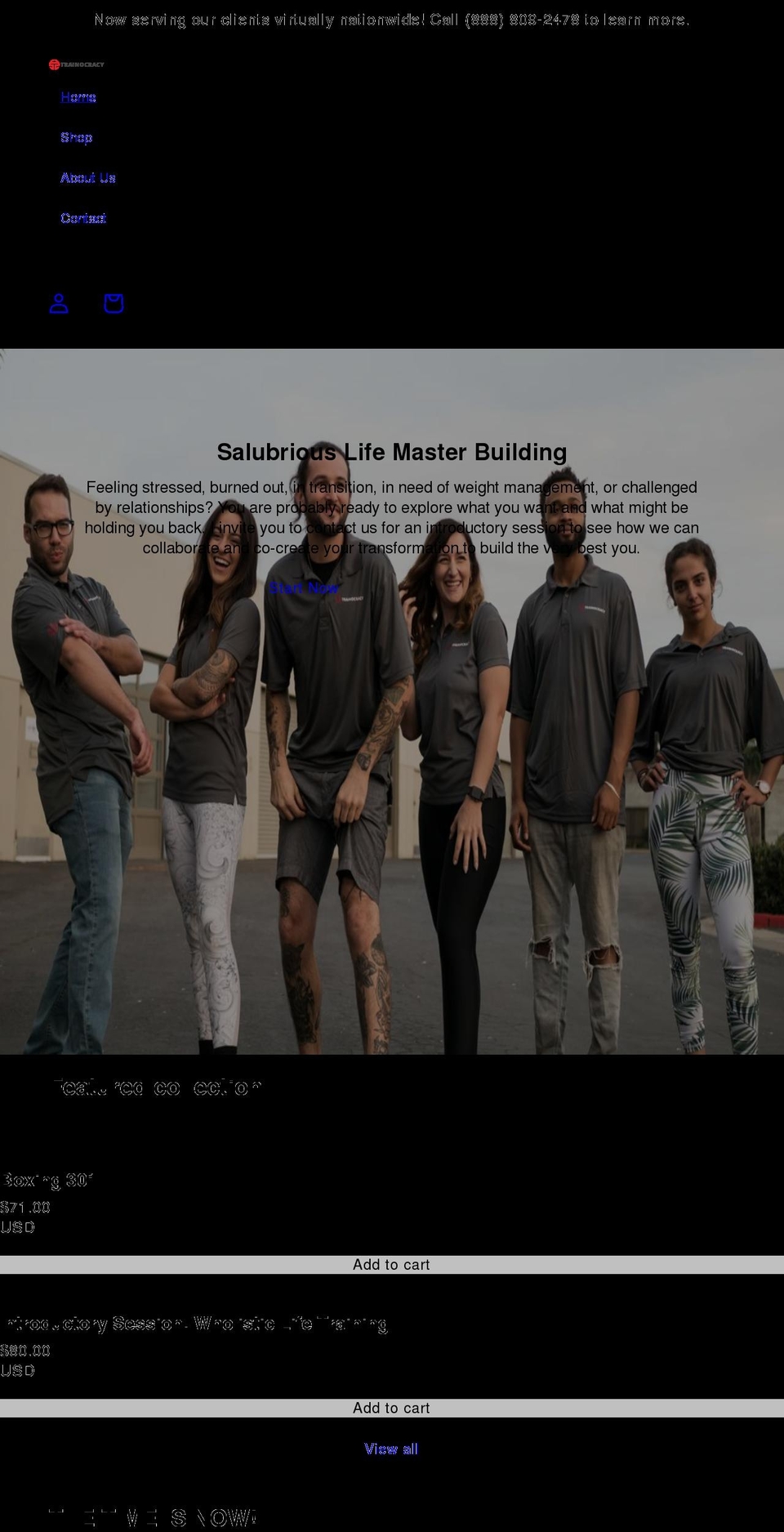 trainocracy.com shopify website screenshot